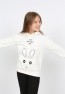 Kız Çocuk Kapüşonlu Cepli Tavşan Baskılı Sweatshirt