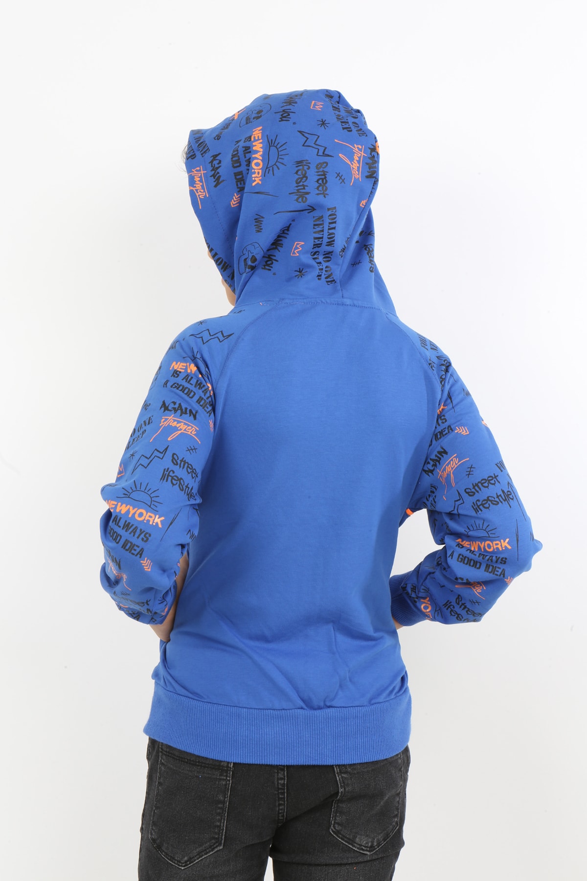 Erkek Çocuk Fermuarlı Kapüşonlu Cepli Sweatshirt