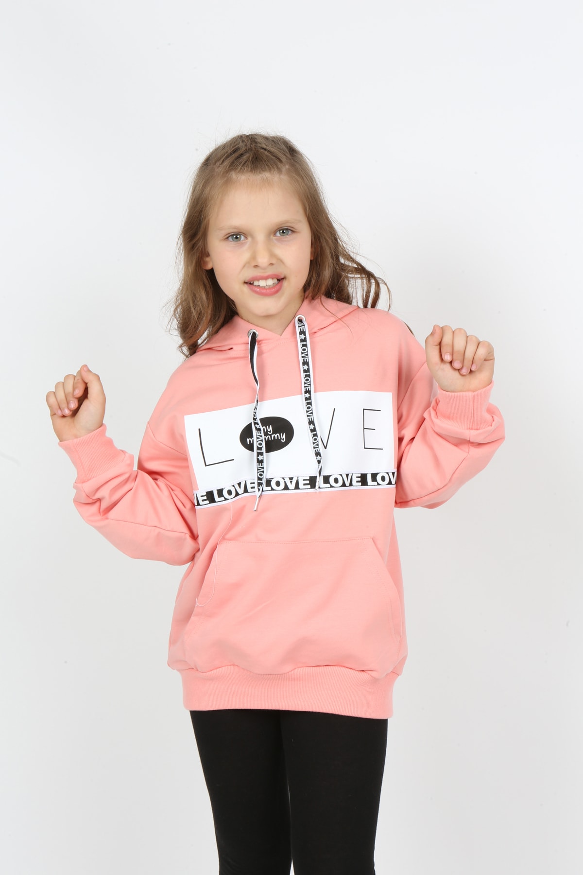 Kız Çocuk Kapüşonlu Cepli Sweatshirt