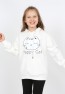 Kız Çocuk Baskılı Kapüşonlu Cepli Sweatshirt