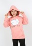 Kız Çocuk Baskılı Kapüşonlu Cepli Sweatshirt