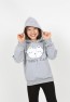 Kız Çocuk Baskılı Kapüşonlu Cepli Sweatshirt