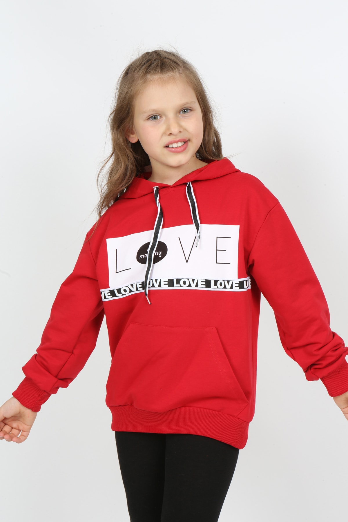 Kız Çocuk Kapüşonlu Cepli Sweatshirt