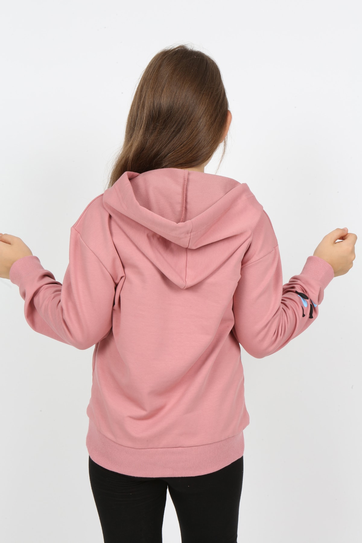 Kız Çocuk Kapüşonlu Baskılı Sweatshirt