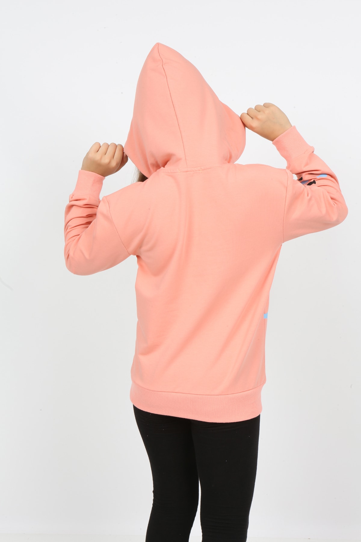 Kız Çocuk Kapüşonlu Baskılı Sweatshirt