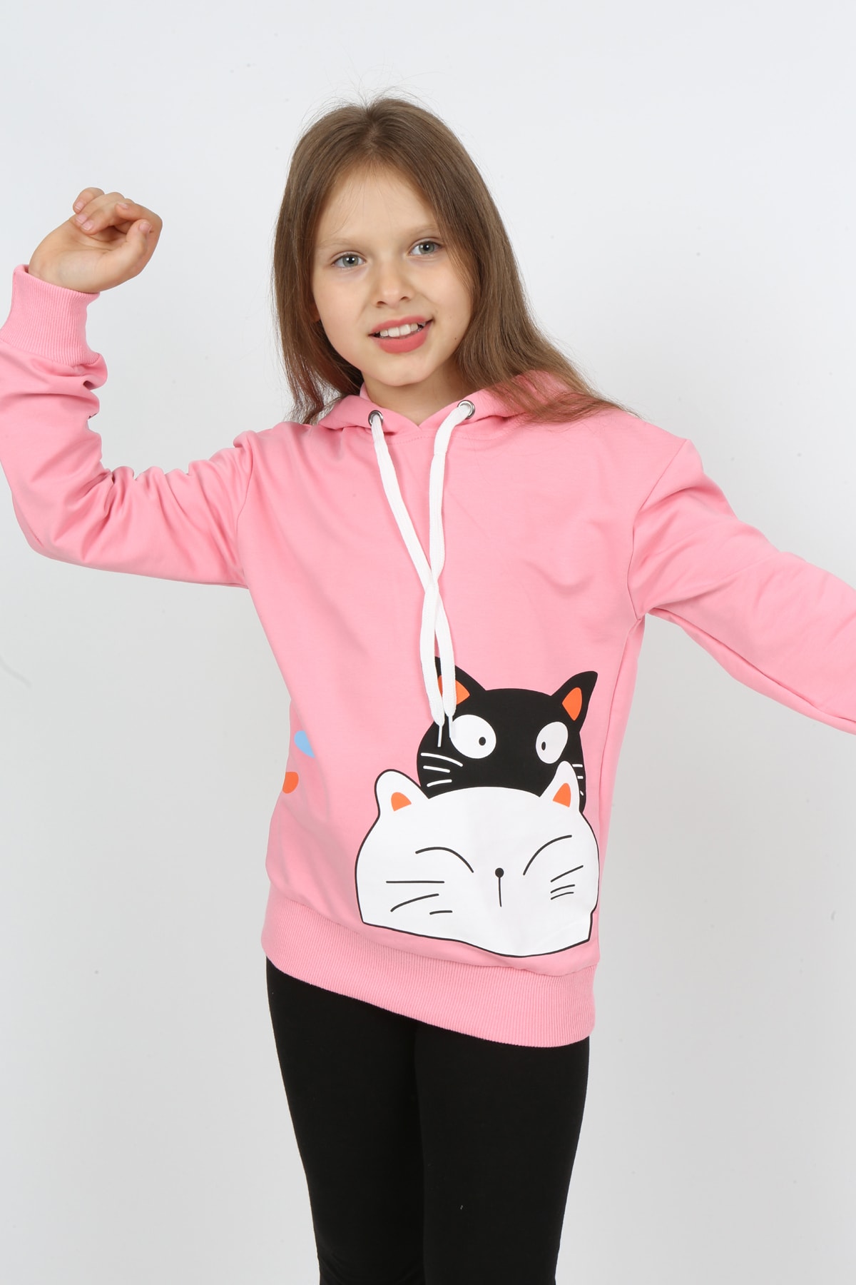 I&k Şımarık Kids Kız Çocuk Kapüşonlu Baskılı Sweatshirt