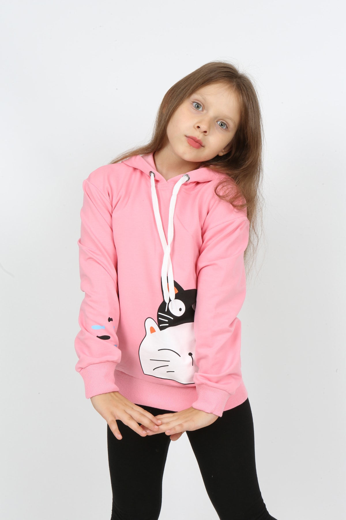 I&k Şımarık Kids Kız Çocuk Kapüşonlu Baskılı Sweatshirt