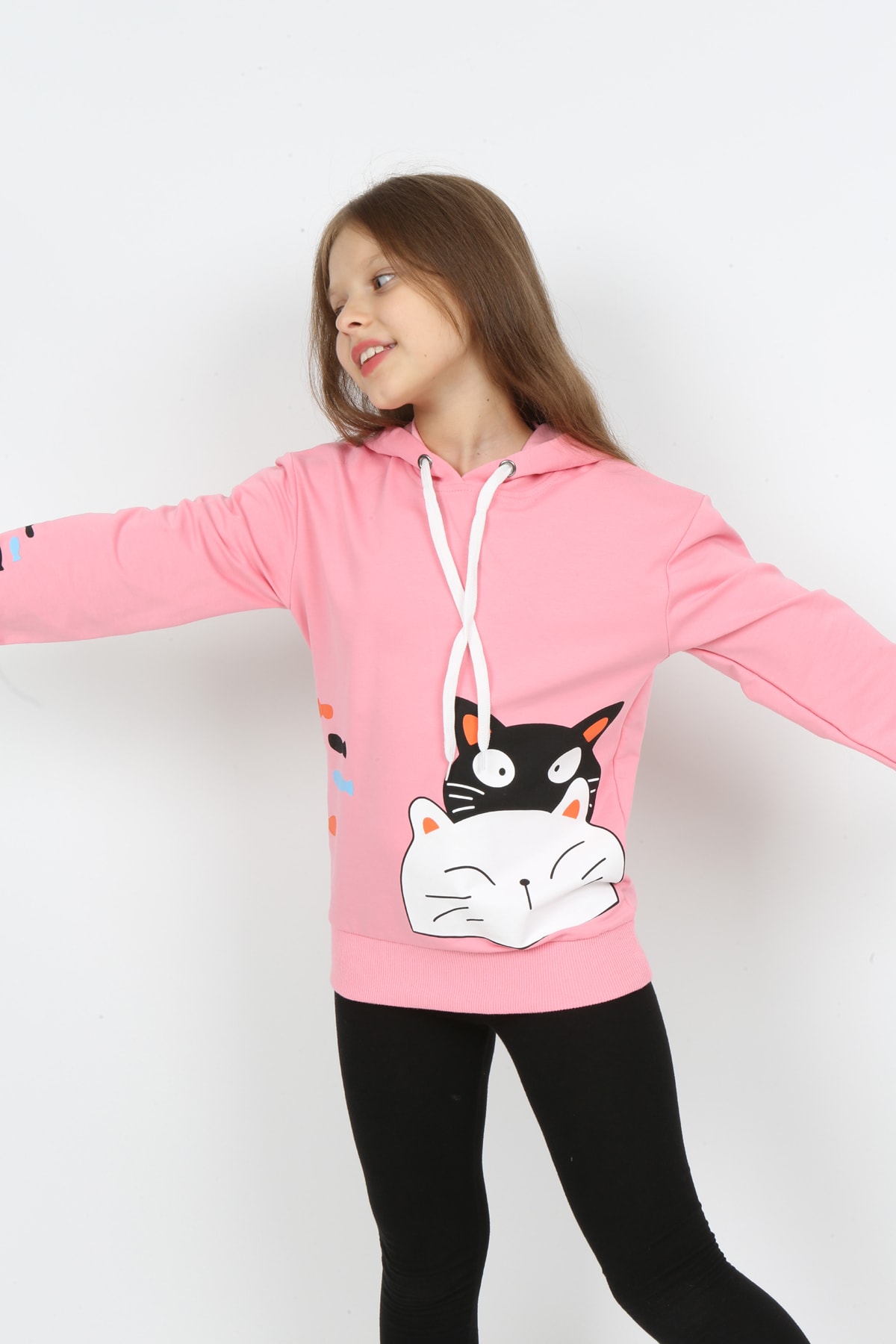 I&k Şımarık Kids Kız Çocuk Kapüşonlu Baskılı Sweatshirt