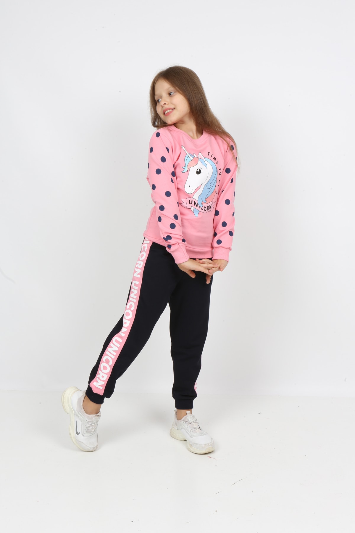 I&k Spoiled Kids Girls Unicol Printed Tracksuit Set