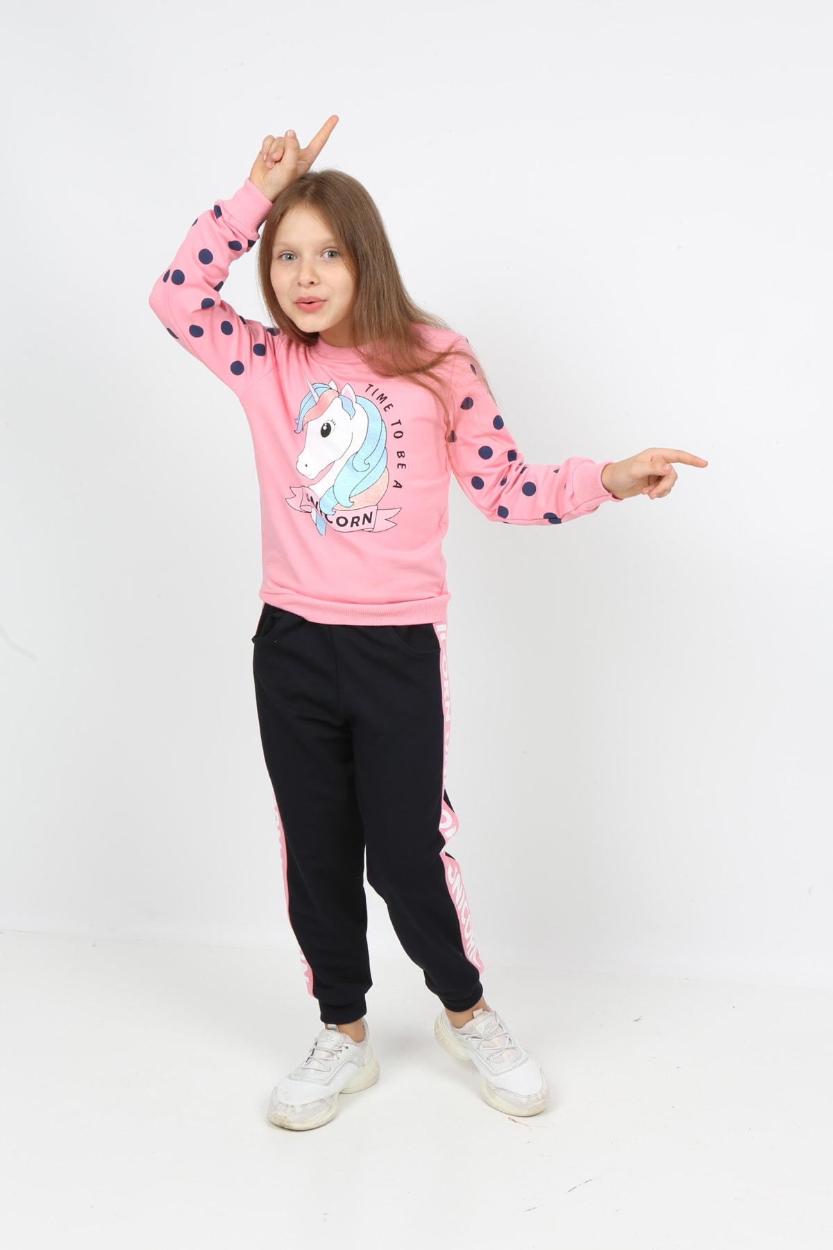 I&k Spoiled Kids Girls Unicol Printed Tracksuit Set