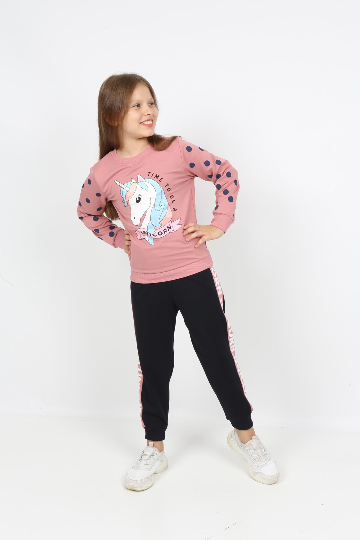 I&k Spoiled Kids Girls Unicol Printed Tracksuit Set