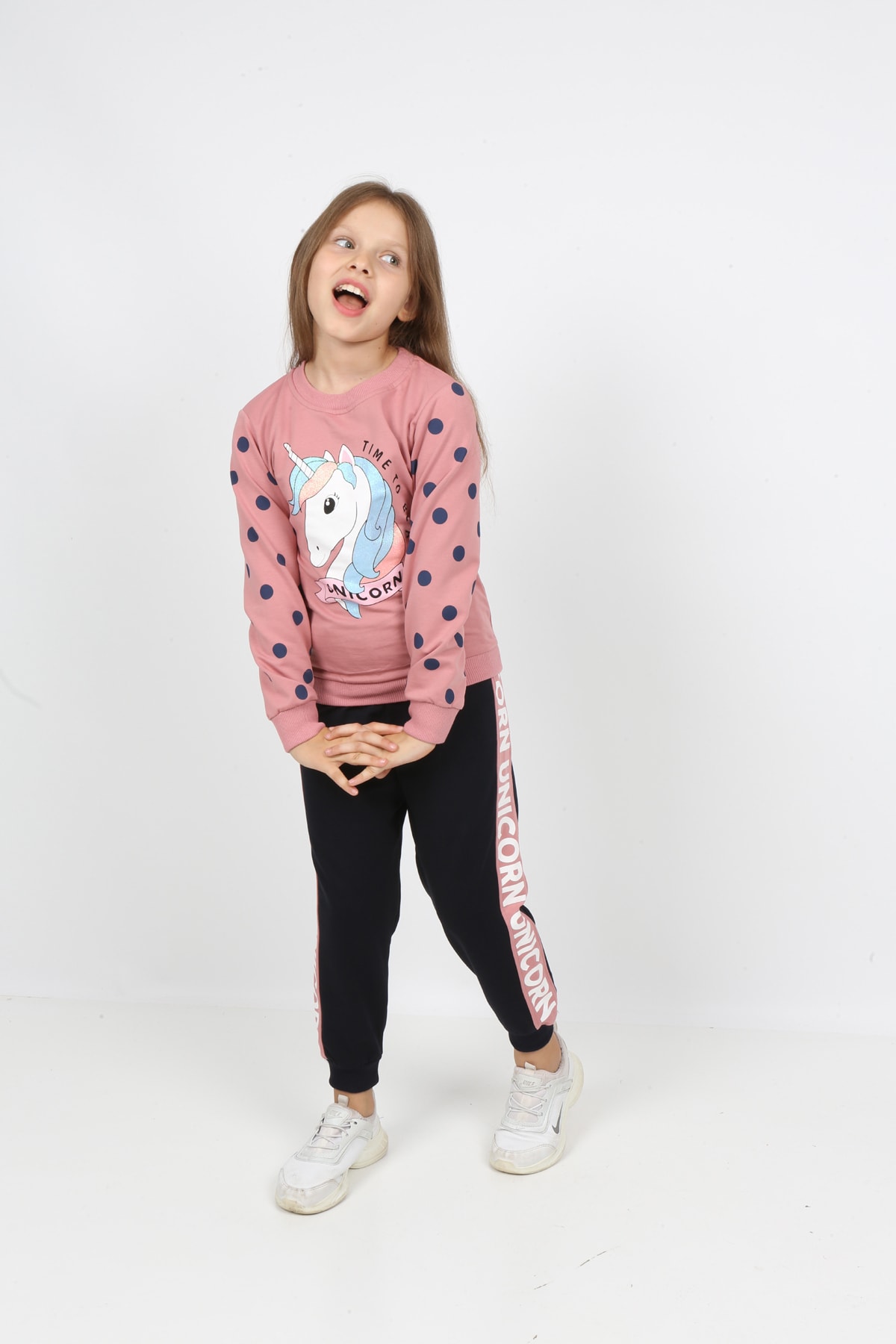 I&k Spoiled Kids Girls Unicol Printed Tracksuit Set