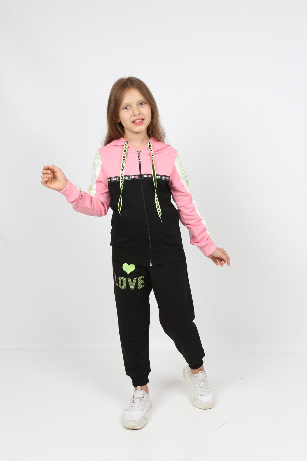 طقم بدلة رياضية بغطاء للرأس وسحاب للأطفال من I&k Şımarık Kids