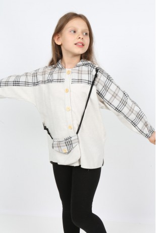 قميص حطاب بغطاء للرأس للفتيات من I&k Şımarık مع حقيبة