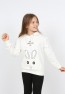 Kız Çocuk Kapüşonlu Cepli Tavşan Baskılı Sweatshirt