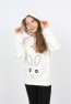 Kız Çocuk Kapüşonlu Cepli Tavşan Baskılı Sweatshirt