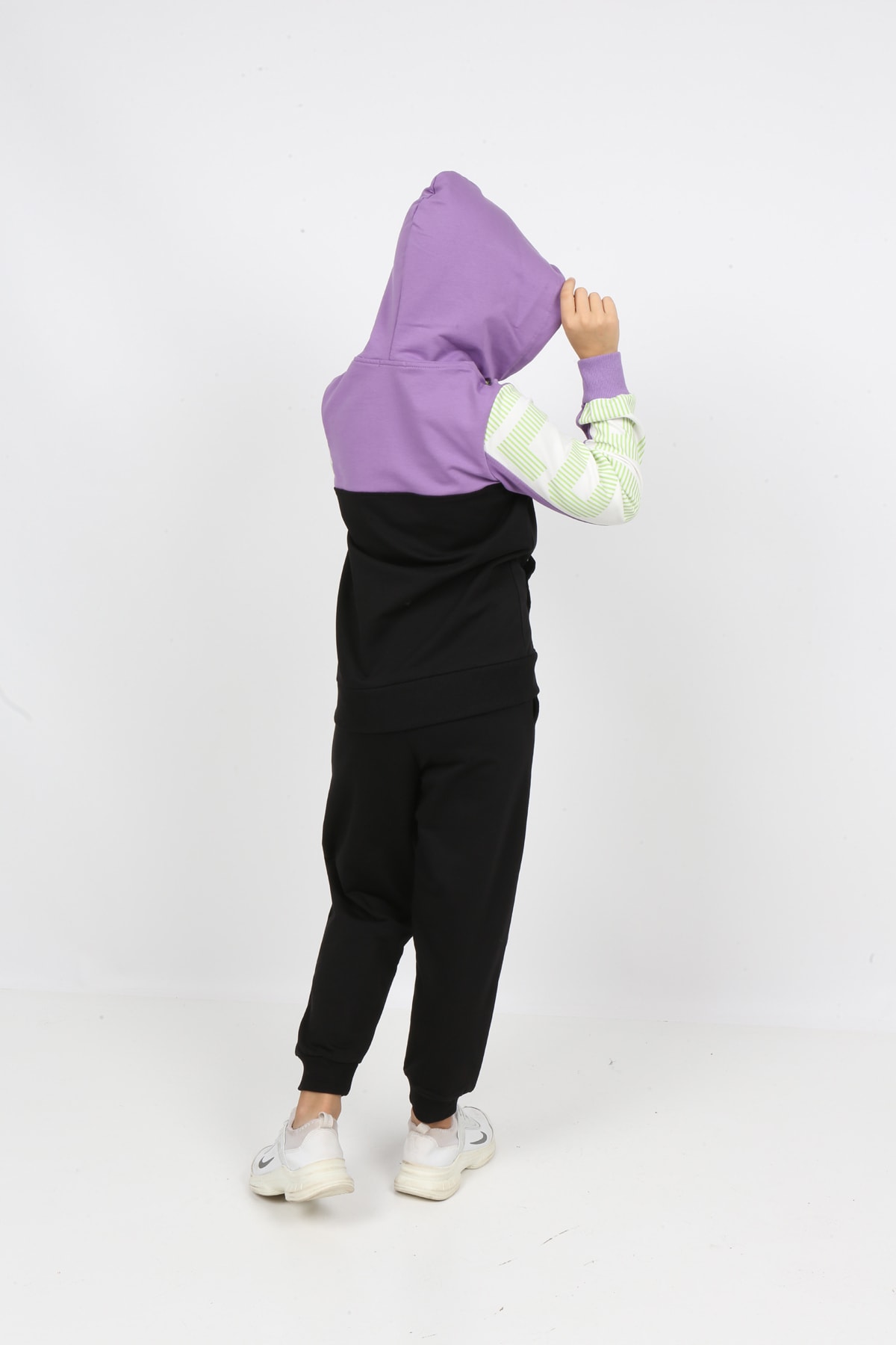 طقم بدلة رياضية بغطاء للرأس وسحاب للأطفال من I&k Şımarık Kids