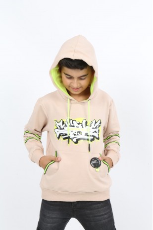 Толстовка с капюшоном и карманом с принтом для мальчика