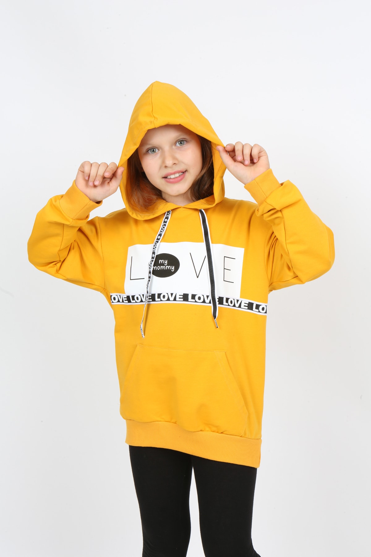 Kız Çocuk Kapüşonlu Cepli Sweatshirt