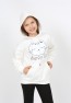 Kız Çocuk Baskılı Kapüşonlu Cepli Sweatshirt