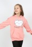 Kız Çocuk Baskılı Kapüşonlu Cepli Sweatshirt
