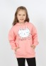 Kız Çocuk Baskılı Kapüşonlu Cepli Sweatshirt