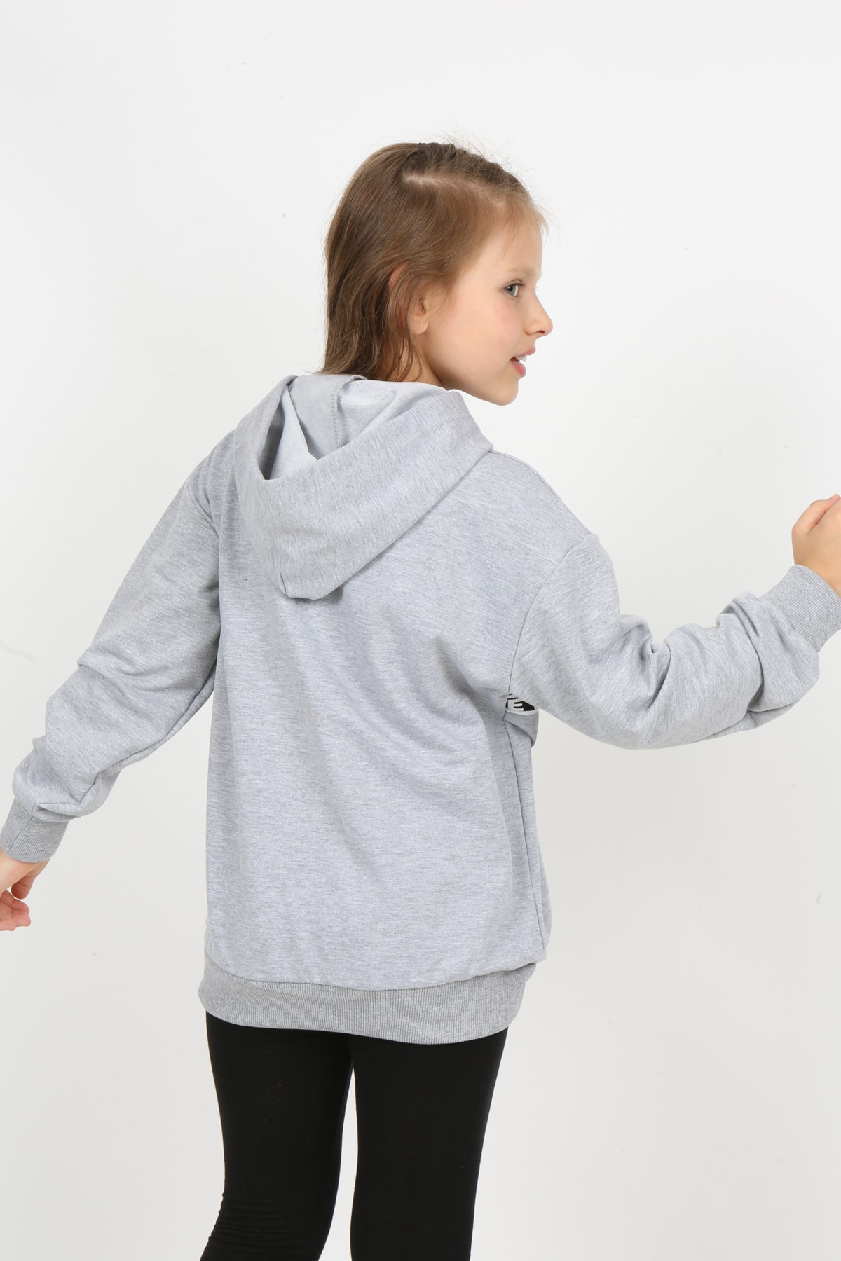Kız Çocuk Kapüşonlu Cepli Sweatshirt