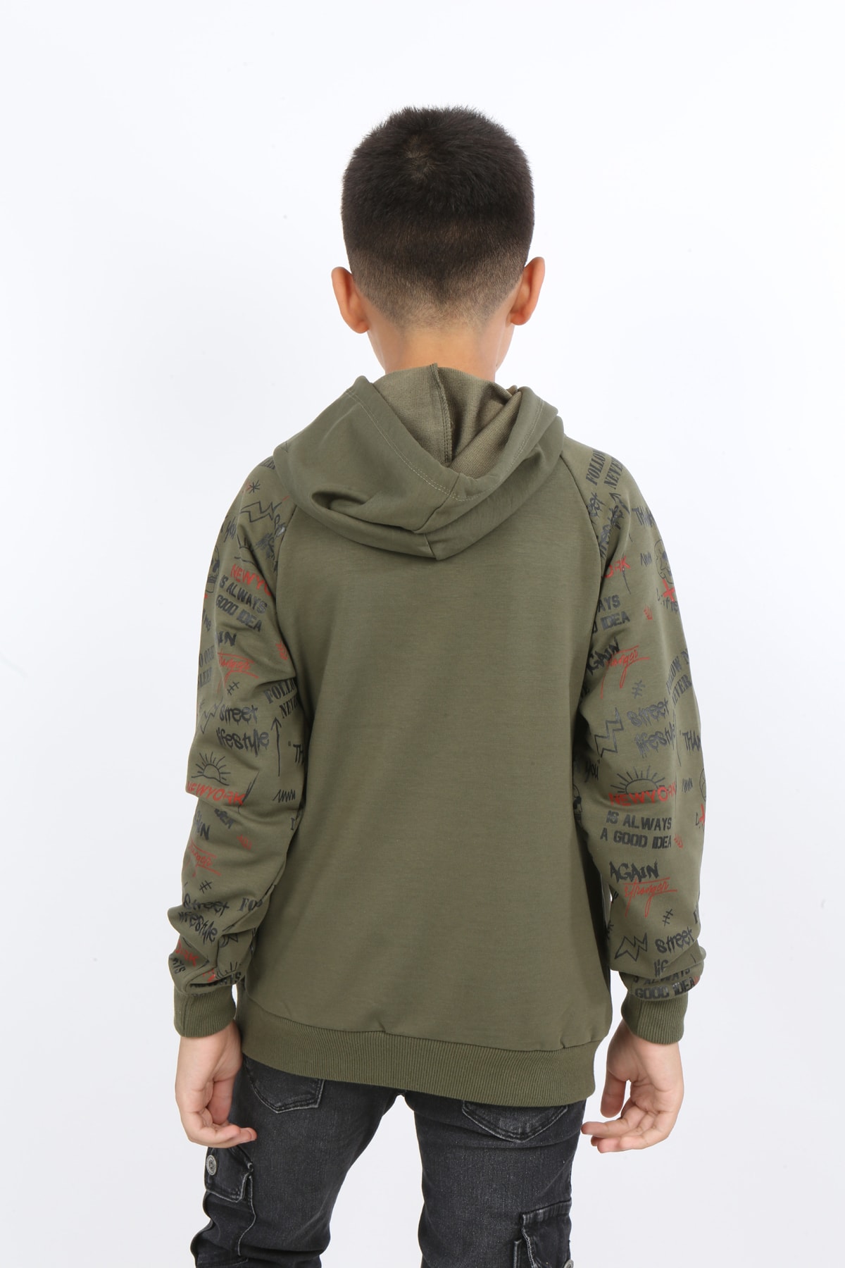 Jungen-Sweatshirt „Masked“ mit Kapuze und Tasche