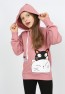 Kız Çocuk Kapüşonlu Baskılı Sweatshirt