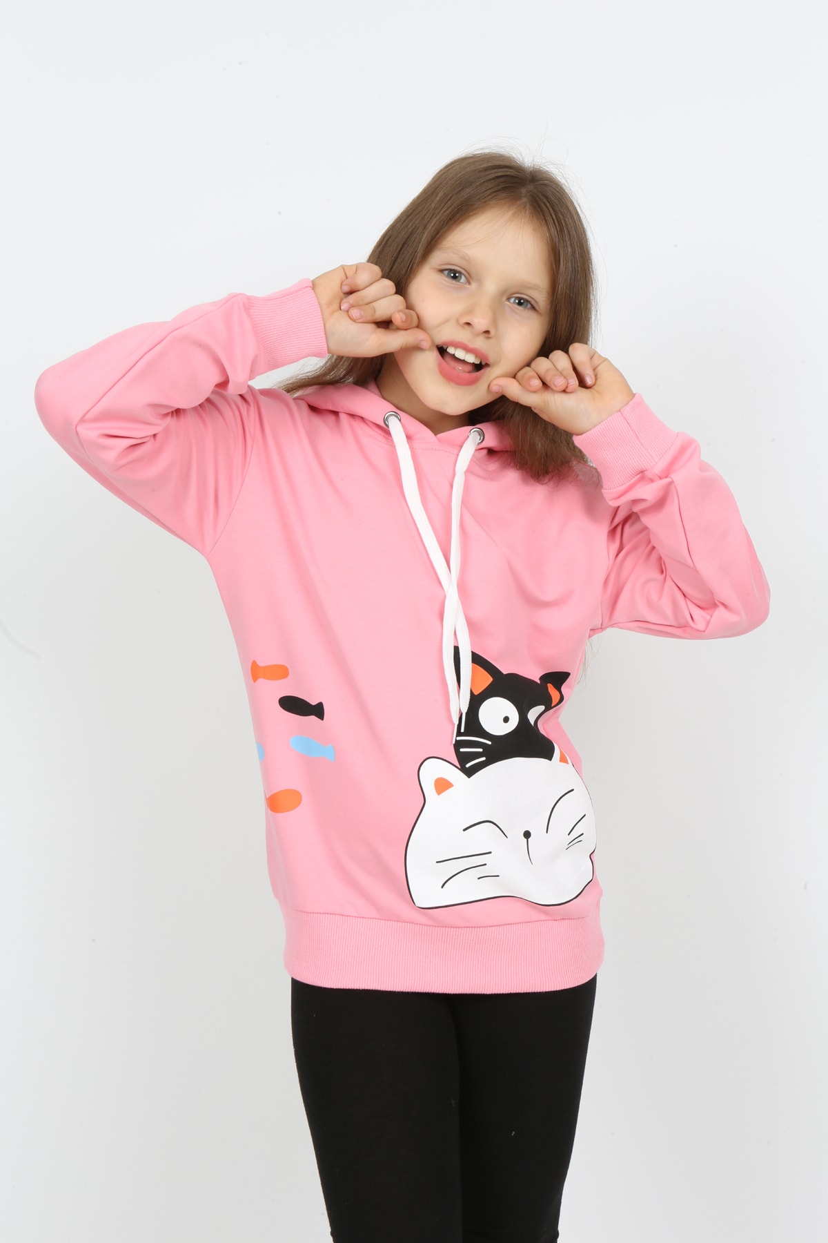 I&k Şımarık Kids Kız Çocuk Kapüşonlu Baskılı Sweatshirt