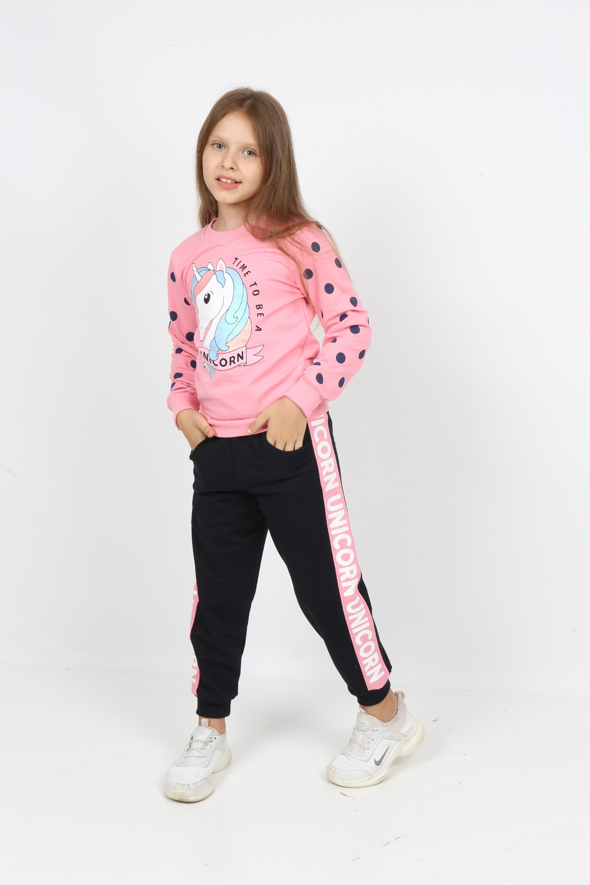 I&k Spoiled Kids Girls Unicol Printed Tracksuit Set