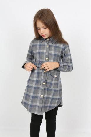 I&k Spoiled Kids Girl's Double Pocket Lumberjack Shirt