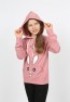 Kız Çocuk Kapüşonlu Cepli Tavşan Baskılı Sweatshirt
