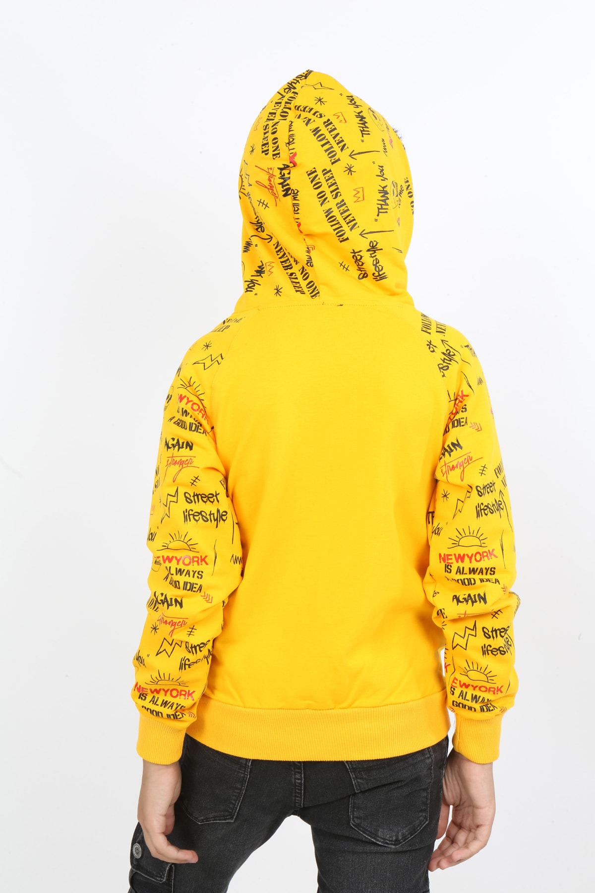 Erkek Çocuk Fermuarlı Kapüşonlu Cepli Sweatshirt