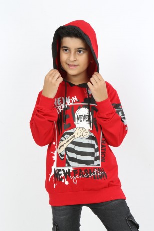 Толстовка с капюшоном и принтом для мальчиков