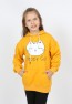 Kız Çocuk Baskılı Kapüşonlu Cepli Sweatshirt