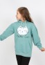 Kız Çocuk Baskılı Kapüşonlu Cepli Sweatshirt