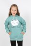 Kız Çocuk Baskılı Kapüşonlu Cepli Sweatshirt