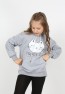 Kız Çocuk Baskılı Kapüşonlu Cepli Sweatshirt