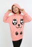 Kız Çocuk Baskılı Kapüşonlu Cepli Sweatshirt