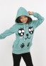 Kız Çocuk Baskılı Kapüşonlu Cepli Sweatshirt