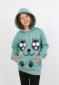 Kız Çocuk Baskılı Kapüşonlu Cepli Sweatshirt