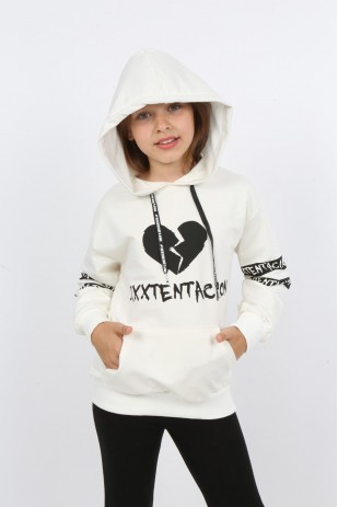 Bedrucktes Kapuzen-Sweatshirt für Kinder mit Taschen