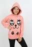 Kız Çocuk Baskılı Kapüşonlu Cepli Sweatshirt