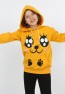 Kız Çocuk Baskılı Kapüşonlu Cepli Sweatshirt