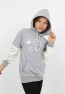 Kız Çocuk Baskılı Kapüşonlu Cepli Sweatshirt