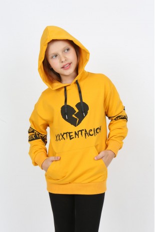 Bedrucktes Kapuzen-Sweatshirt für Kinder mit Taschen