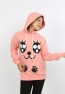 Kız Çocuk Baskılı Kapüşonlu Cepli Sweatshirt