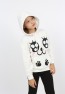 Kız Çocuk Baskılı Kapüşonlu Cepli Sweatshirt