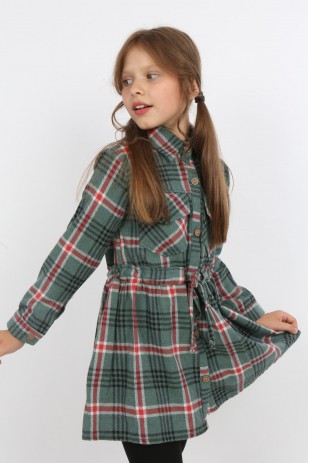 قميص حطاب ذو جيوب مزدوجة للفتيات من I&k Şımarık Kids